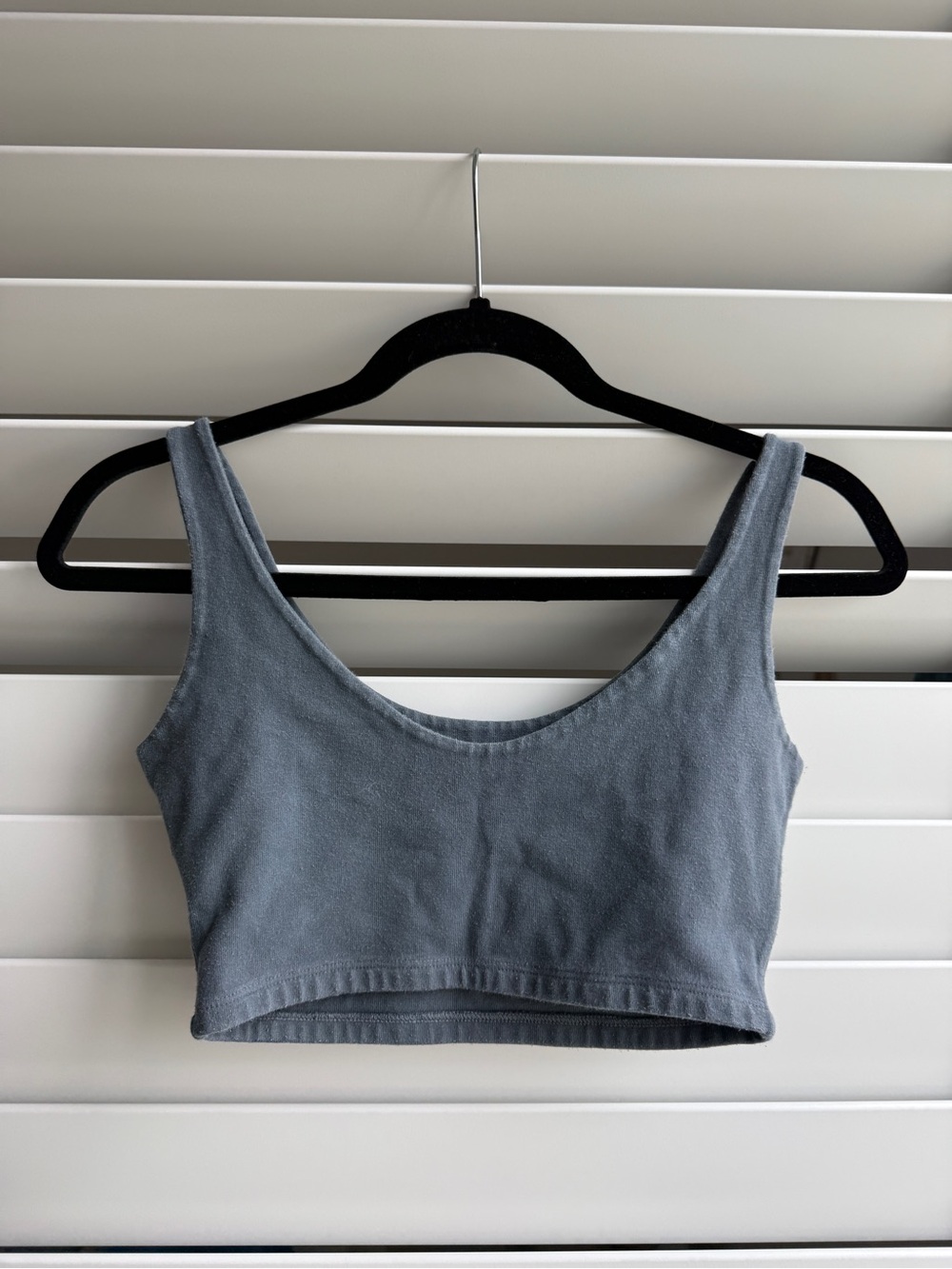 Brandy Melville Classic Scoop Neck Cropped Tank Top - Slate Blue